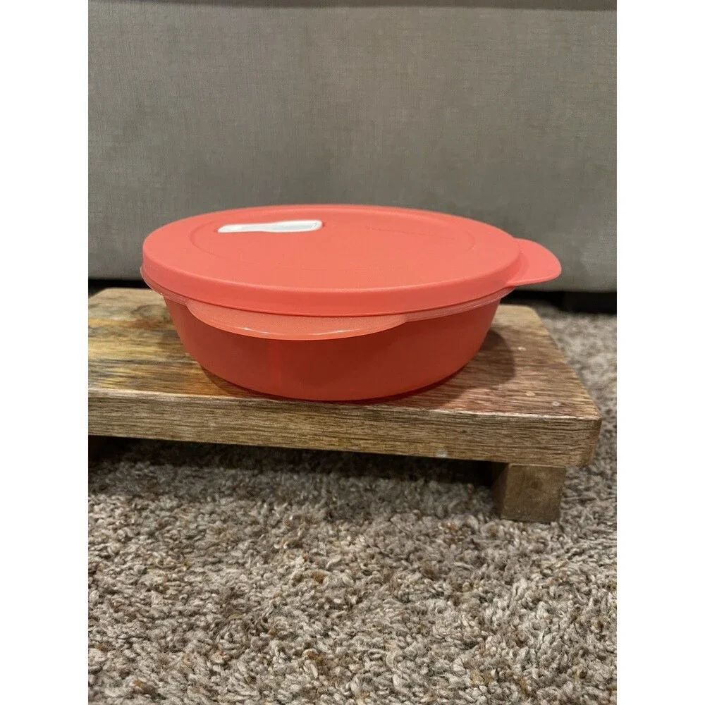 Tupperware Coral Divided Lunch Box Container w/ Vented Seal Lid